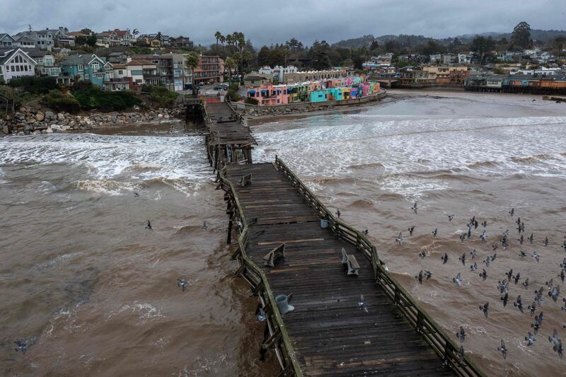 The Capitola Pier, built in 1857, was damaged in recent storms. AFP