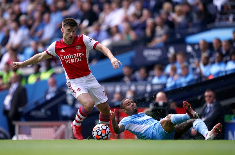 Kieran Tierney – 5. Deployed as a wing-back but in reality, played as a defensive full-back. Rarely got forward as City pinned back Arsenal. EPA