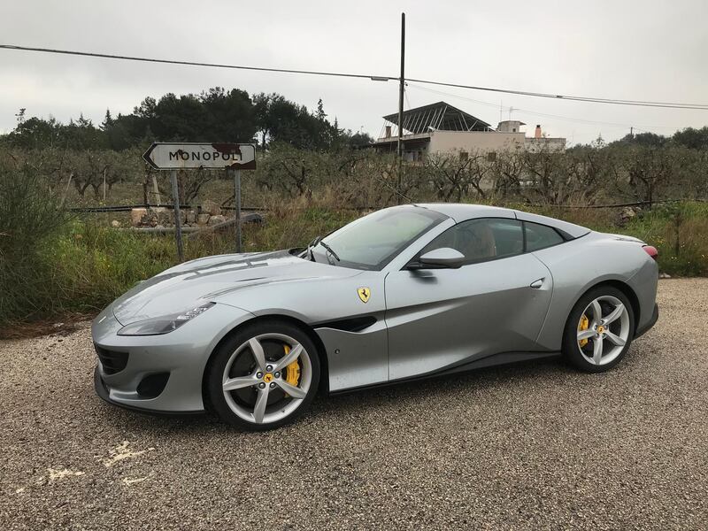 The Ferrari Portofino near Monopoli, Puglia, Italy. Adam Workman / The National