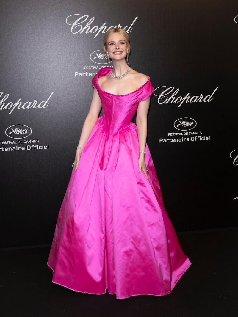 Elle Fanning attends the Chopard Love Party during the Cannes Film Festival on May 17, 2019. EPA