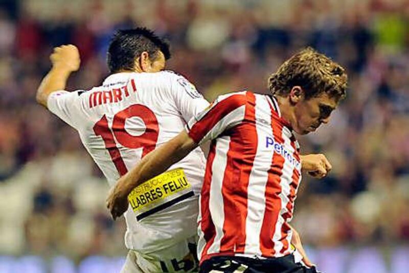 Iker Muniain, right, Athletic Bilbao's teenage striker.