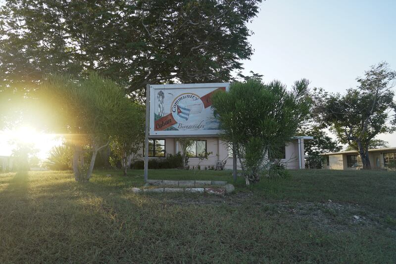 A sign for the Cuban Community Centre at US Naval Station Guantanamo Bay. Willy Lowry / The National