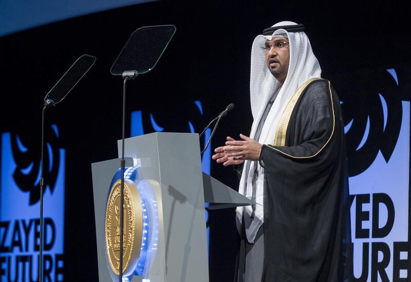 Dr Sultan Al Jaber, Minister of State, said the increased number of submissions showed that more countries were investing in renewable energy technologies. Ryan Carter / Crown Prince Court – Abu Dhabi