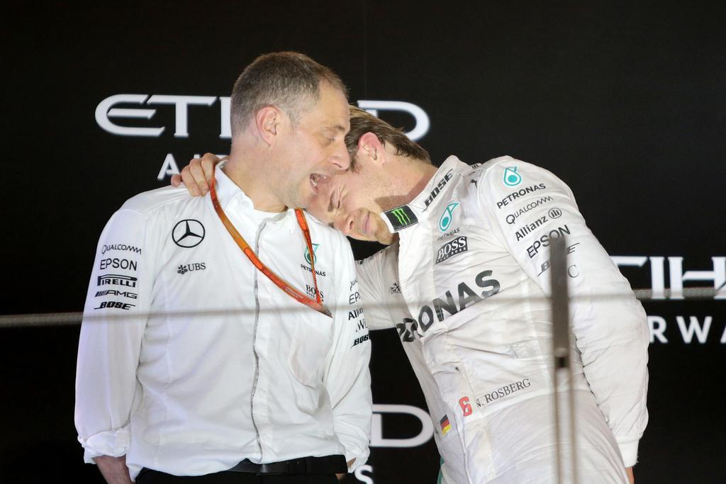 Nico Rosberg of Germany and Mercedes-GP celebrates. Christopher Pike / The National