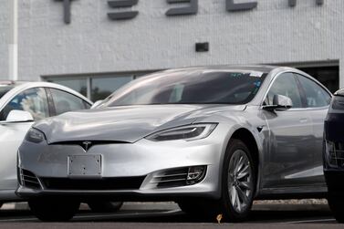 A Tesla Model 3 car rammed into an overturned lorry on May 5, killing the driver and seriously injuring one person. AP