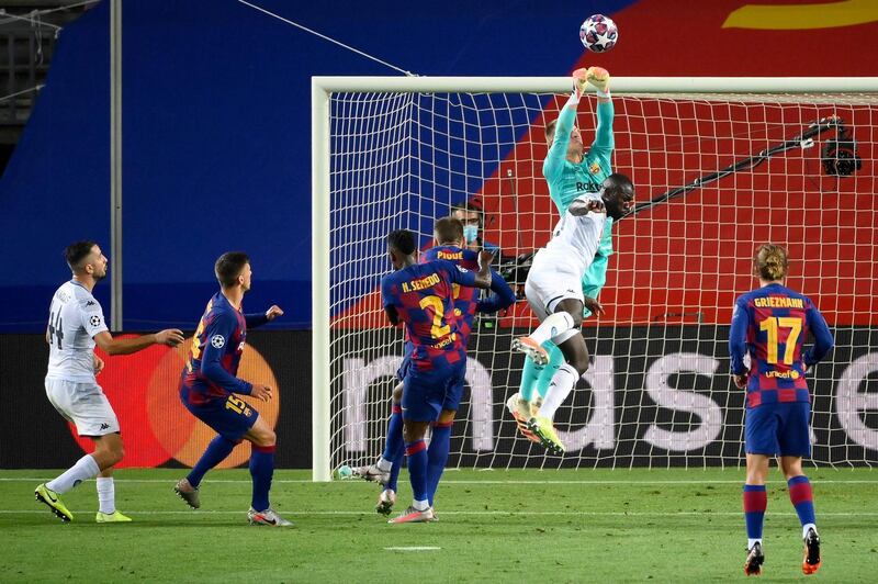 BARCELONA: Marc-Andre ter Stegen – 6, Lucky to be saved by a post from Lozano’s late header, having let it go. Insigne sent him the wrong way from the spot for Napoli’s goal. AFP