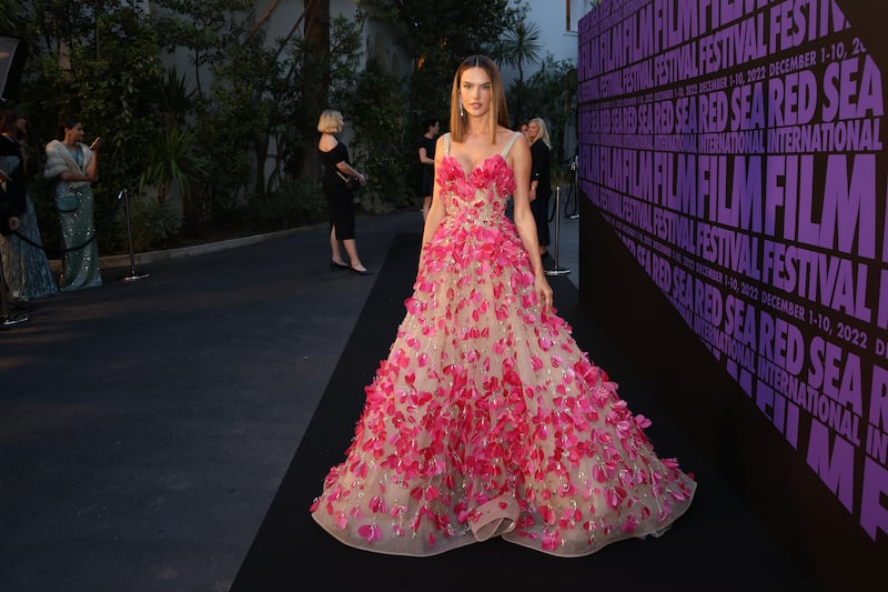 Alessandra Ambrosio wears Elie Saab for the Celebration of Women in Cinema Gala, hosted by the Red Sea International Film Festival, at the 75th Cannes Film Festival. Getty Images for The Red Sea International Film Festival