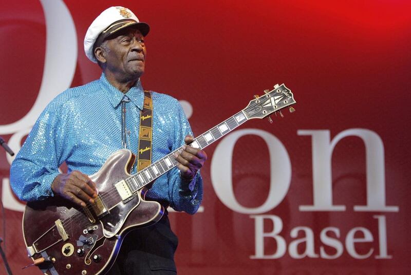 Chuck Berry, who died on March 18 at the age of 90. Peter Klaunzer /Keystone via AP