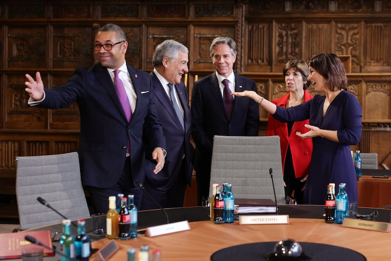 Mr Cleverly meets counterparts for the G7 working session in Munster, Germany, in November 2022. Getty Images