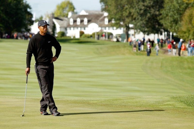 Tiger Woods was well positioned going into the final round of the BMW Championship but faded badly. The world No 1 is a cumulative four over for the year on the final day of tournaments. Michael Cohen / Getty Images 