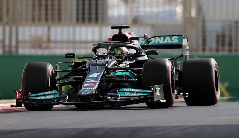 Mercedes' Lewis Hamilton during practice. Reuters