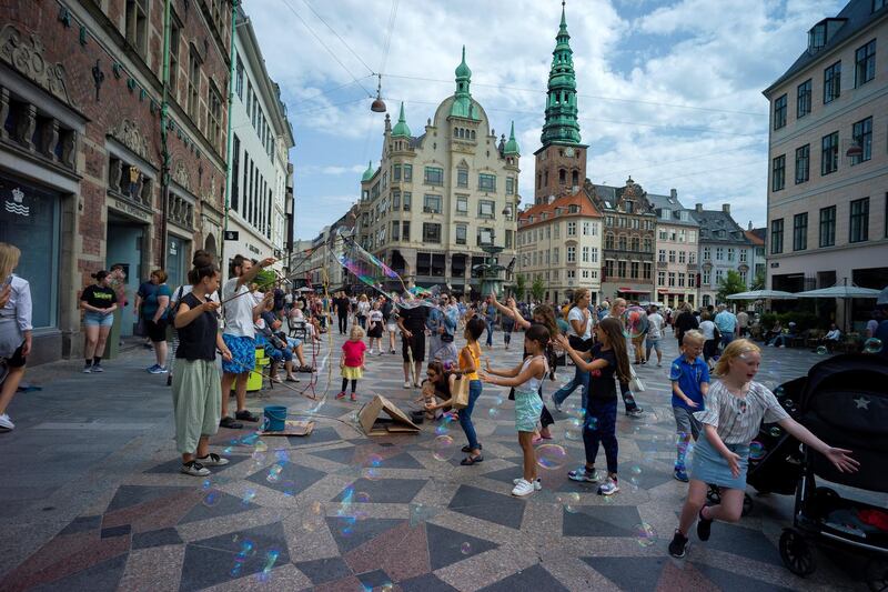 trÃ¸get street is a pedestrian zone located in Copenhagen ,, This popular tourist attraction in the city center is the largest pedestrian shopping area in Europe. Copenhagen August 18, 2019 Denmark. (Photo by Oscar Gonzalez/NurPhoto via Getty Images)