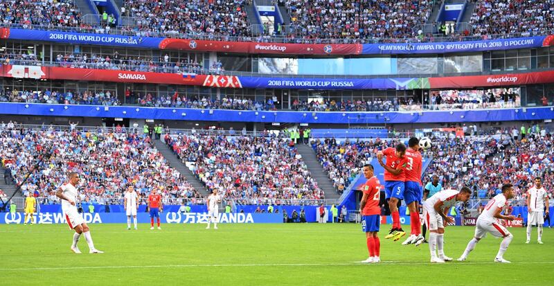 Match 9: Aleksandar Kolarov scores for Serbia against Costa Rica. Reuters