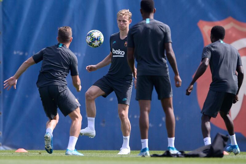 Barcelona's Dutch midfielder Frenkie De Jong controls the ball. AFP