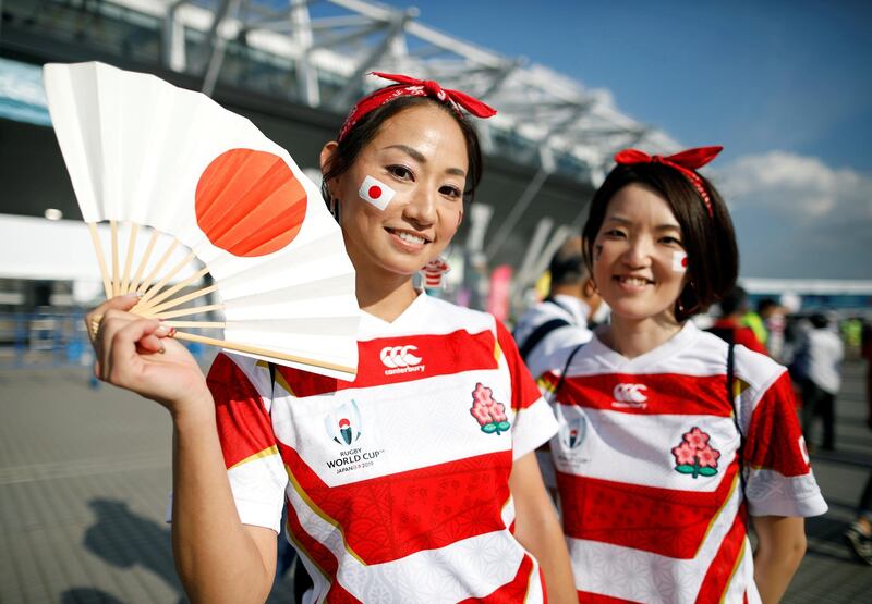 Fans gather before the Rugby World Cup opening match. Reuters