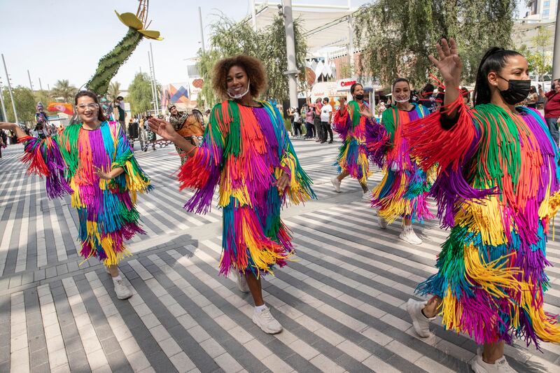 The colourful parade made its way around the pavilion.