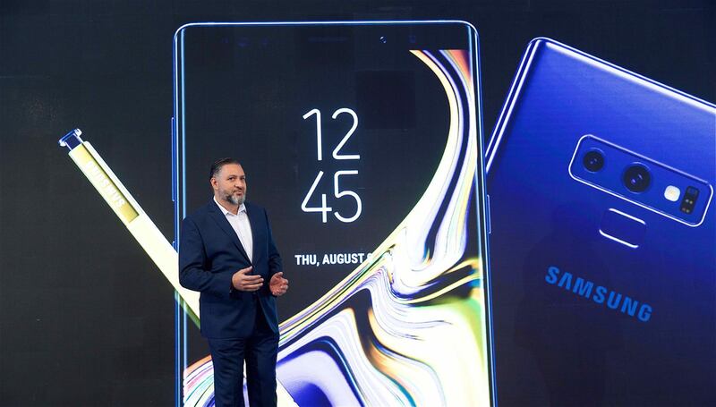 Tarek Sabbagh, of Samsung Gulf Electronics, at the launch of Galaxy Note 9. Courtesy Samsung