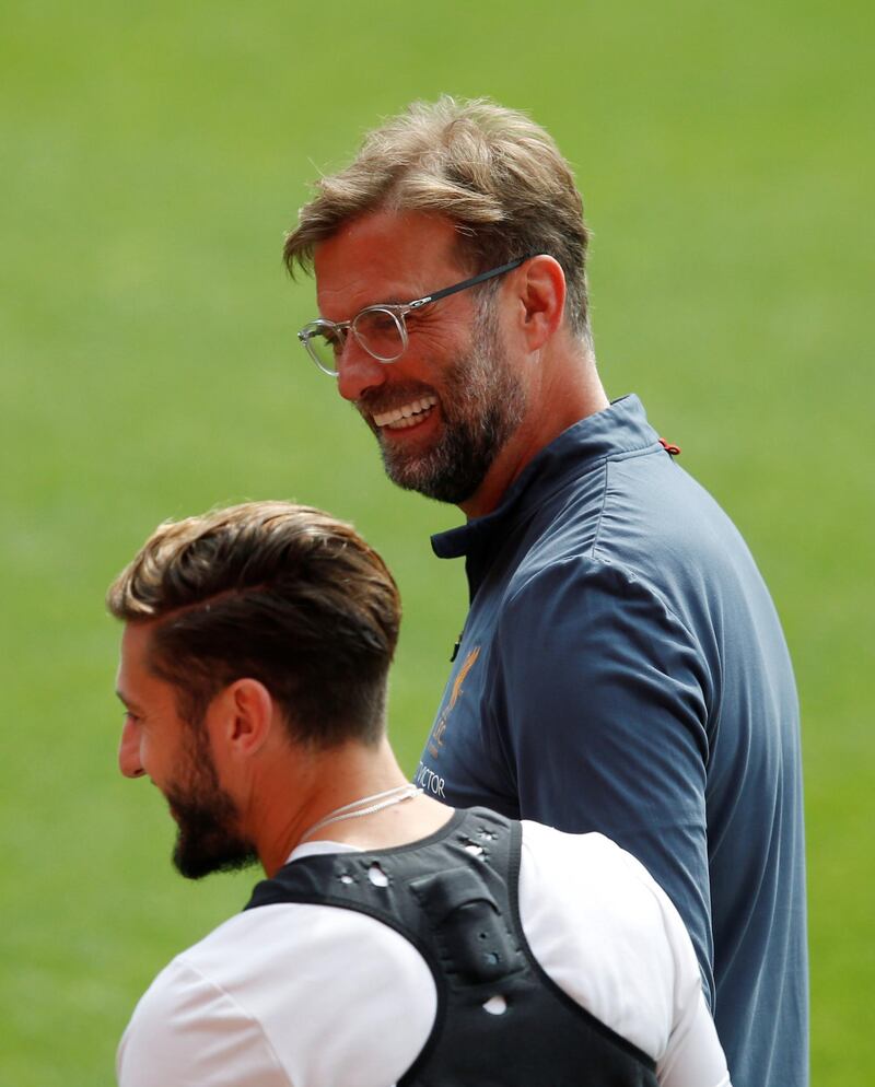 Liverpool manager Juergen Klopp during training. Andrew Yates / Reuters
