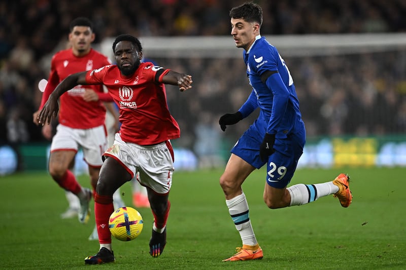 Kai Havertz - 5, Linked play nicely at times but his touch was wasteful on two occasions where he could have had an opening. His unconvincing header was the first action in a poor defensive showing from Chelsea in Forest’s equaliser. AFP