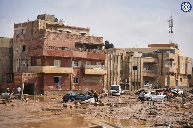 The damage in Derna is widespread. AP