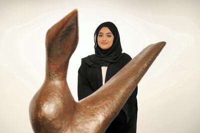 SHARJAH , UNITED ARAB EMIRATES , October 23  – 2019 :- Sheikha Noora Al Mualla, curator, educator and manager at Sharjah Art Foundation at the Sharjah Art Museum in Sharjah.  ( Pawan Singh / The National )  For Weekend. Story by Anna Seaman