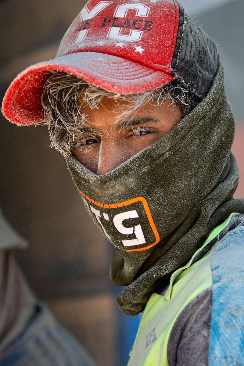 A dockyard worker at the Iraqi port of Umm Qasr. AFP