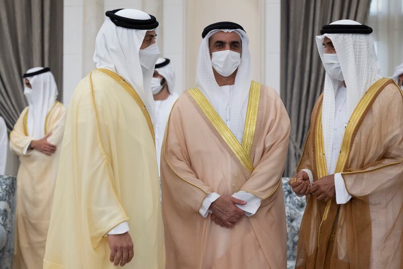 Sheikh Mansour bin Zayed, Sheikh Saif bin Zayed, Deputy Prime Minister and Minister of Interior, and Sheikh Nahyan Bin Zayed.
Photo: Abdulla Al Neyadi for the Ministry of Presidential Affairs 