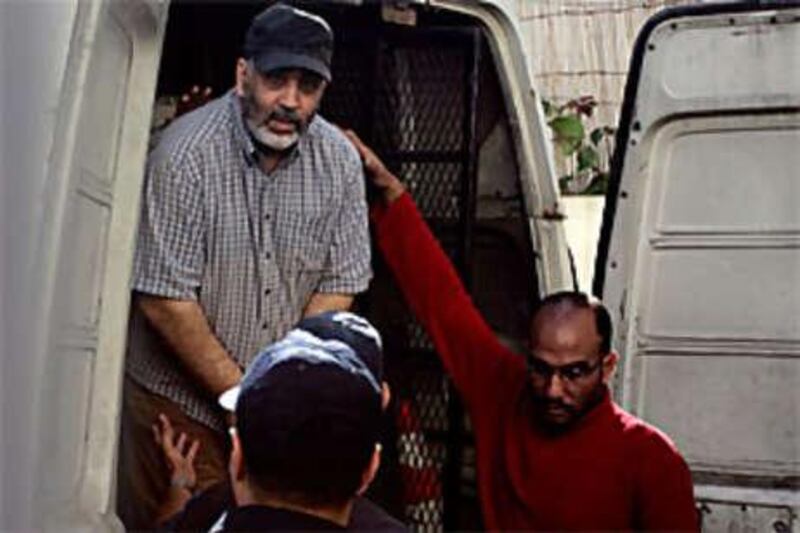 Abdelkader Belliraj, accused of forming a radical Islamist cell, arrives at the courthouse.