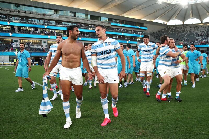 Santiago Carreras and Juan Imhoff of the Pumas celebrate. Getty