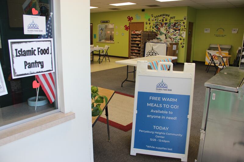 The food pantry where people needing assistance can pick up packages. Photo: Stephen Starr