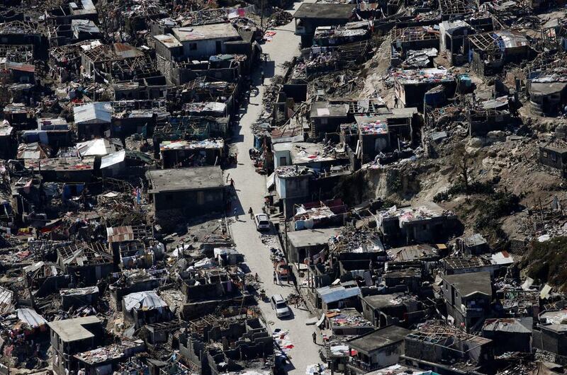 Destroyed houses are seen after Hurricane Matthew passed in Jeremie, Haiti. Carlos Garcia Rawlins / Reuters