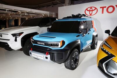 Toyota has unveiled a series of electric concept vehicles, including a baby Land Crusier. Photo: Toyota