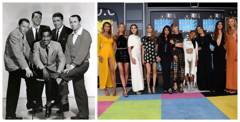 The Rat Pack dominated the '50s and '60s as the epitome of Hollywood cool, while Taylor Swift's A-list pals gave the world the term '#squadgoals'. Getty Images, AFP