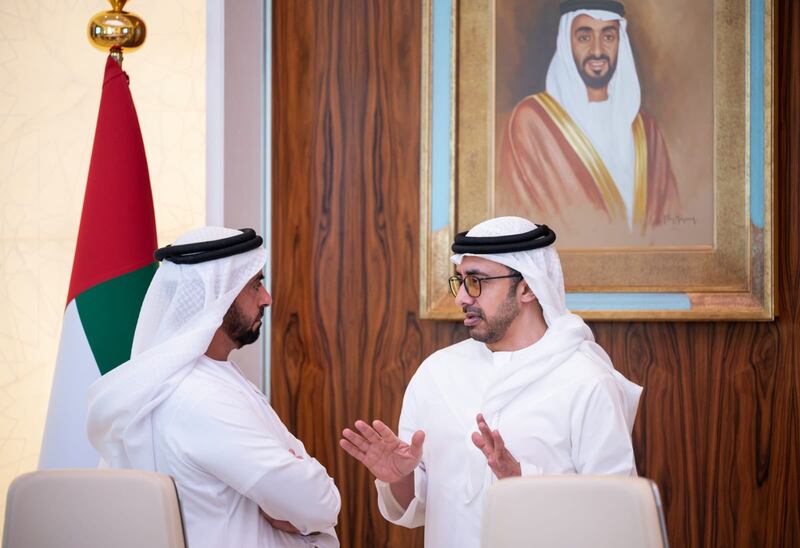 Sheikh Saif bin Zayed and Sheikh Abdullah bin Zayed, Minister of Foreign Affairs and International Co-operation. Dubai Media Office