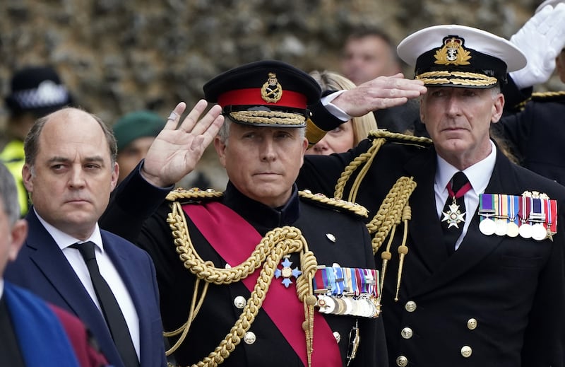 General Sir Nick Carter, centre, was Britain's chief of the defence staff from 2018 to 2021. PA
