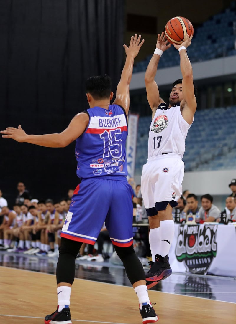 Dubai, United Arab Emirates - September 27, 2019: Dubai Invasion 2019, MPBL event, headlined by Manny Pacquiao in an All Star game. Friday the 27th of September 2019. Hamden Sports Complex, Dubai. Chris Whiteoak / The National