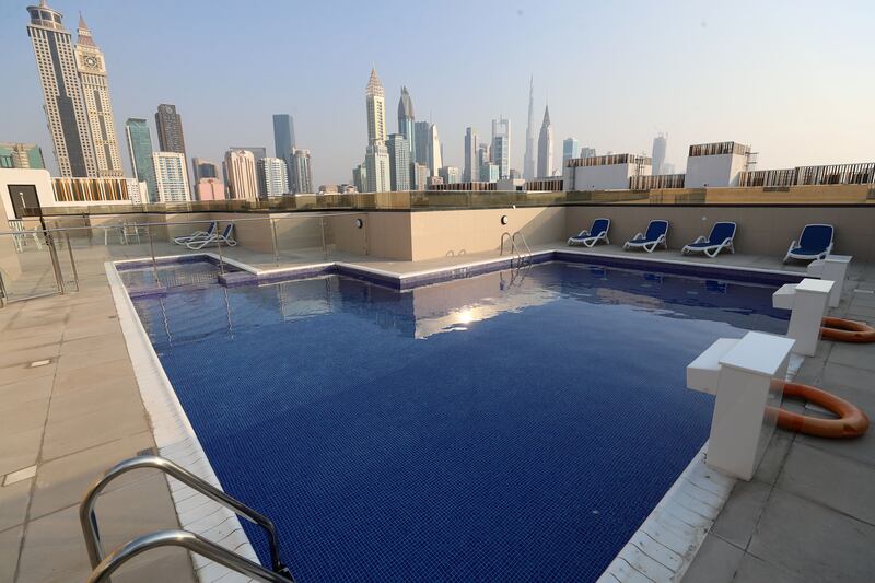The rooftop pool 