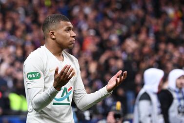 Kylian Mbappe was sent off for Paris Saint-Germain against Rennes and is now banned for three games. AFP