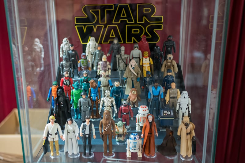 Star Wars figures on sale at a stand