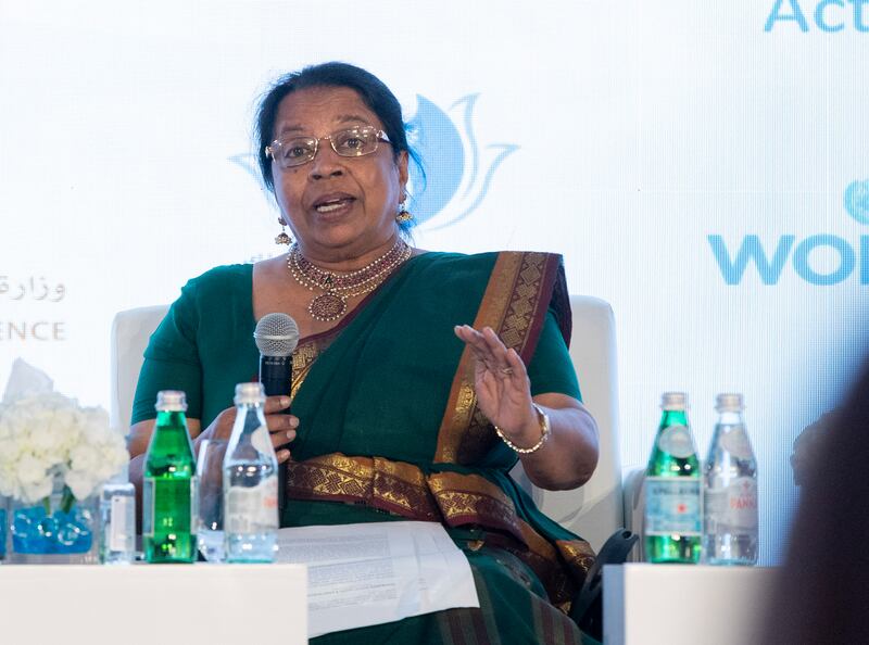 Visaka dharmadasa, founder and chair of the Association of War Affected Women and Parents of Servicemen Missing in Action at the International Conference on Women, Peace and Security.   