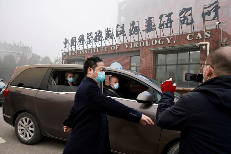 Peter Daszak and Thea Fischer, members of the World Health Organisation team investigating the origin of the coronavirus disease, arrive at Wuhan Institute of Virology in Wuhan, Hubei province, China. Reuters