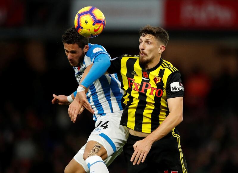 Centre-back: Craig Cathcart (Watford) – A rock at the back as Huddersfield were kept quiet and Watford chalked up a sixth league win of the season. Reuters