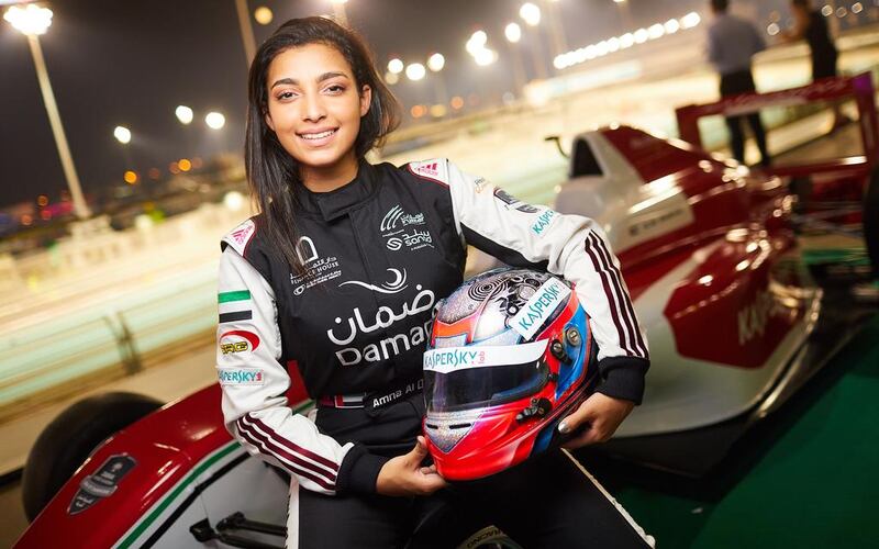 Amna Al Qubaisi will be the first Arab Emirati female driver ever to race in F4. Amna will be racing in Europe. Handout photo