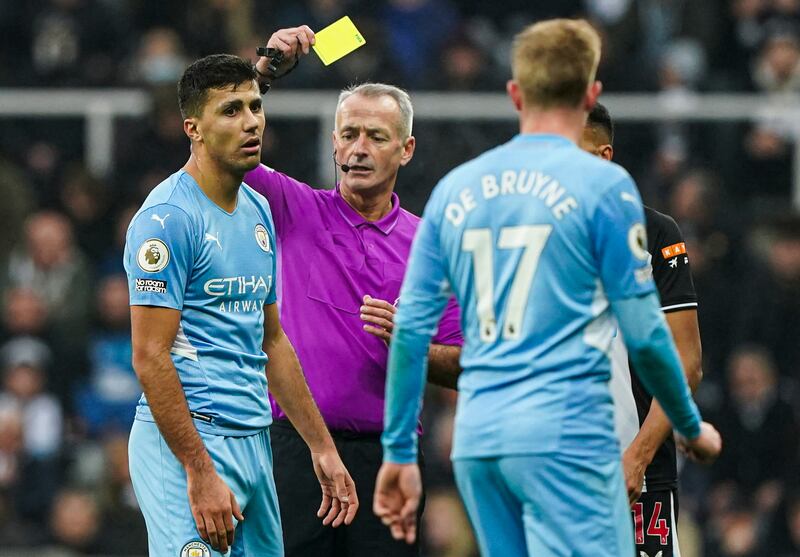 Rodri  - 7: Booked for cynical foul on Willock in first half but strolled through rest of match with little problem, sitting in front of defence and such was City’s dominance Pep Guardiola was able to give him a rest in second half. PA