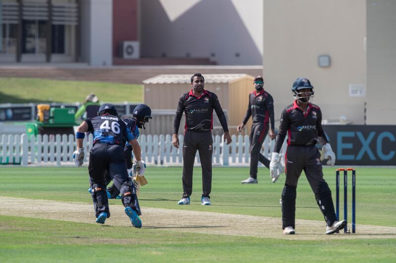 UAE bowler Sultan Ahmed looks on at the ICC Academy in Dubai. Antonie Robertson / The National