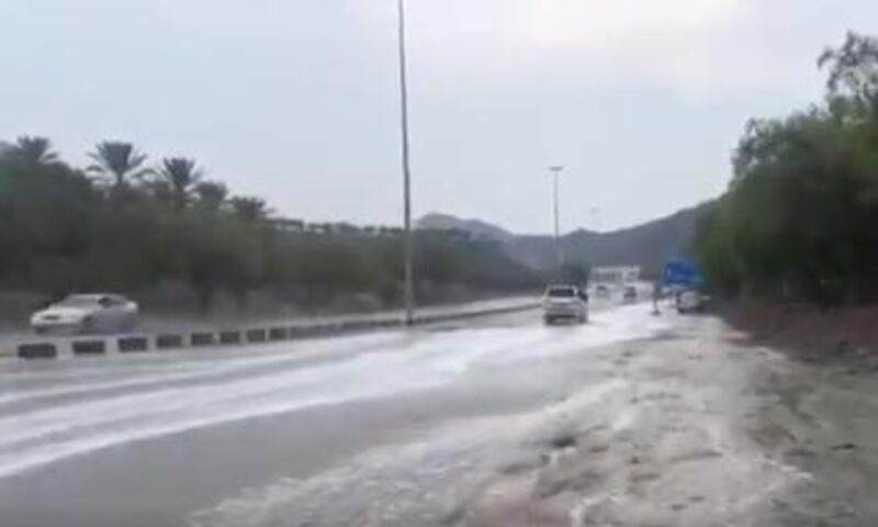 Parts of Sharjah have been hit by flooding after heavy rainfall on Tuesday. Courtesy NCM