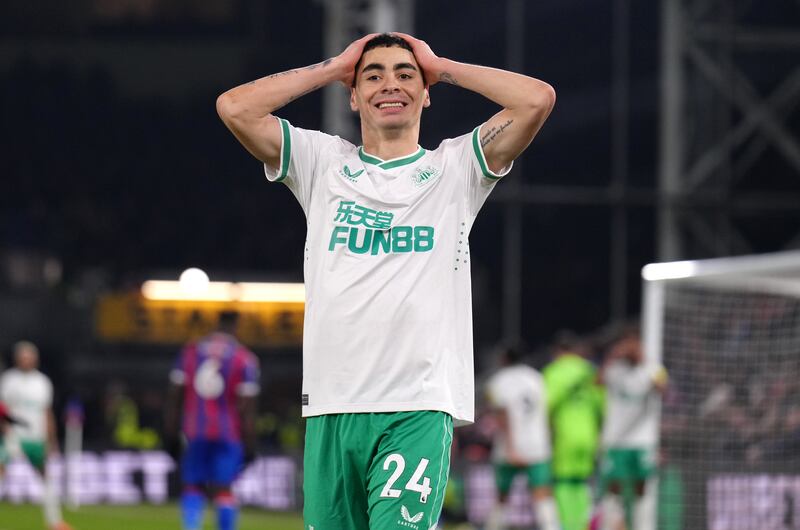 Newcastl's Miguel Almiron reacts after a missed chance. PA