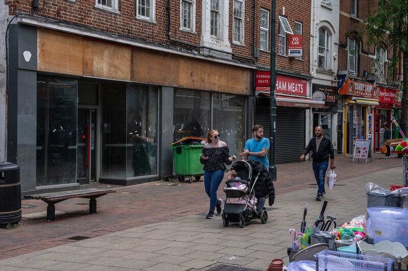 Empty shops in Chatham, south-east England. The British Retail Consortium is calling on the UK government to lower business rates. Getty Images