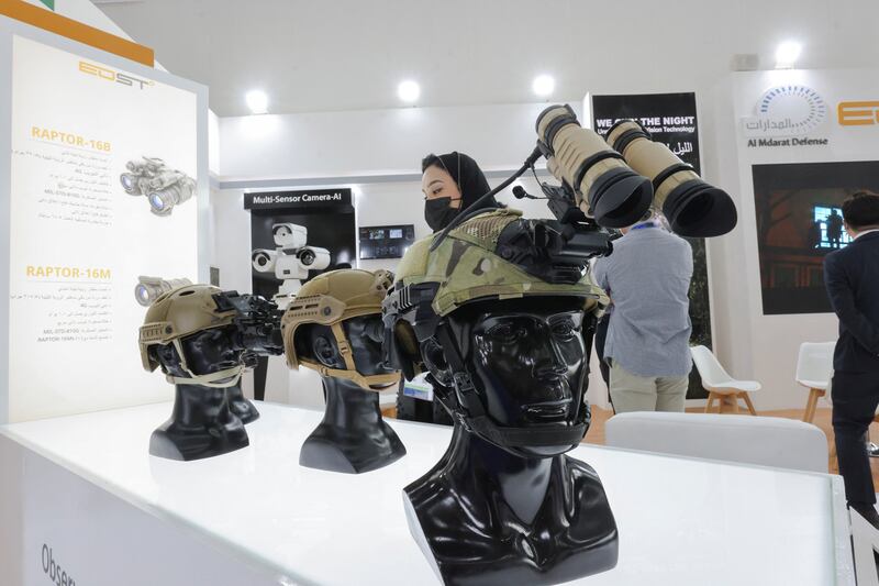 Night-vision equipment on display at Saudi Arabia's stand. Reuters