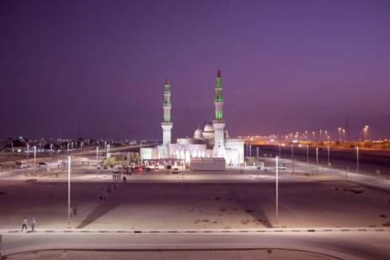 August 03. The Sultan bin Zayed Mosque in the al Samha area on the E11 to Dubai. August 03, Abu Dhabi. United Arab Emirates (Photo: Antonie Robertson/The National)